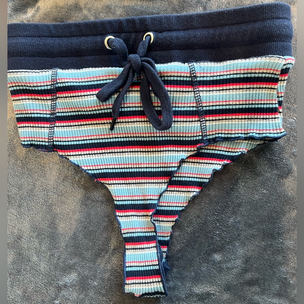 Poster girl blue striped cheeky pyjama bottoms